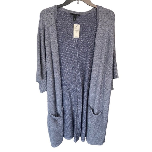 Lane Bryant 3/4 Sleeve‎ Sweater Duster Size 26/28 Blue - Picture 1 of 5